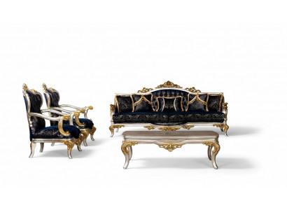 Groupe Ensemble Ensemble de canapés 3+1+1 places 3pcs. Meubles Canapés Fauteuil Siège de luxe Baroque