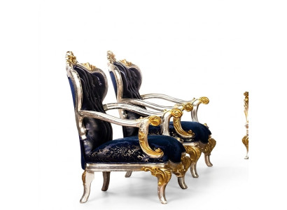 Fauteuil à oreilles Design Canapé Rembourrage Canapé Baroque Style Siège 1 Place Textile