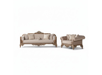 Ensemble de canapé 3+3 places Chesterfield Fauteuil Fauteuil Ensemble de tissu de luxe 2 pièces