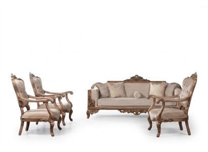 Suite canapé fauteuil canapé ensemble 3+1+1 places Groupe de luxe Baroque Rococo Meubles