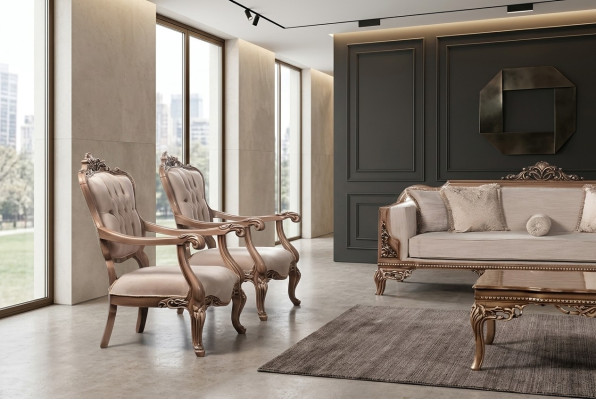 Fauteuil à ailes Canapé de luxe Salon baroque Relaxation Design Rembourrage Neuf