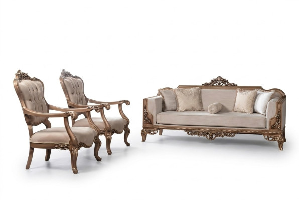 Fauteuil à ailes Canapé de luxe Salon baroque Relaxation Design Rembourrage Neuf