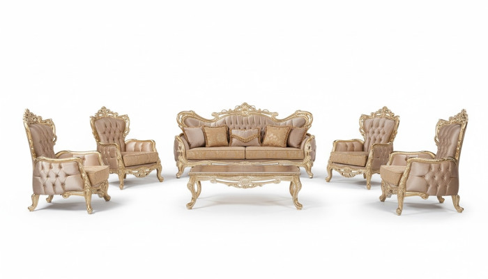 Ensemble de canapé 3+3+1+1 Table basse Canapé Fauteuil Canapés Relax ensemble de luxe 5 pièces