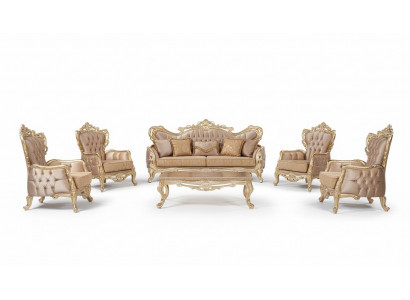 Ensemble de canapé 3+3+1+1 Table basse Canapé Fauteuil Canapés Relax ensemble de luxe 5 pièces