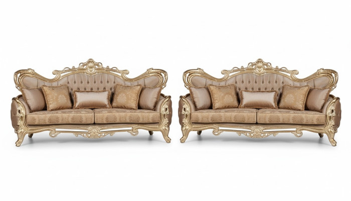 Ensemble de canapés 3+3 places Fauteuil Canapés Relax de luxe Ensemble de salon Baroque 2 pièces