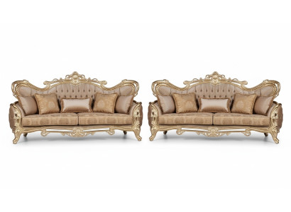 Ensemble de canapés 3+3 places Fauteuil Canapés Relax de luxe Ensemble de salon Baroque 2 pièces