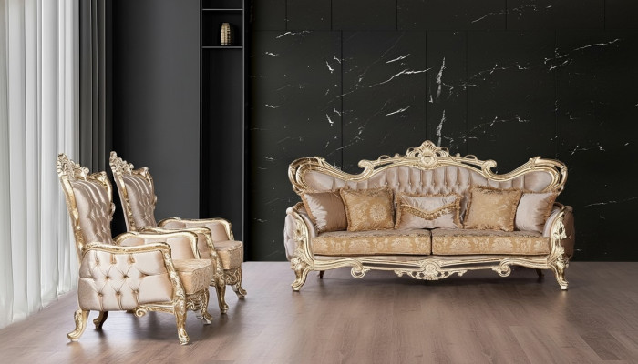 Ensemble de canapé de luxe Suite Set 3+1+1 Canapé Fauteuil Canapés Relax Salon