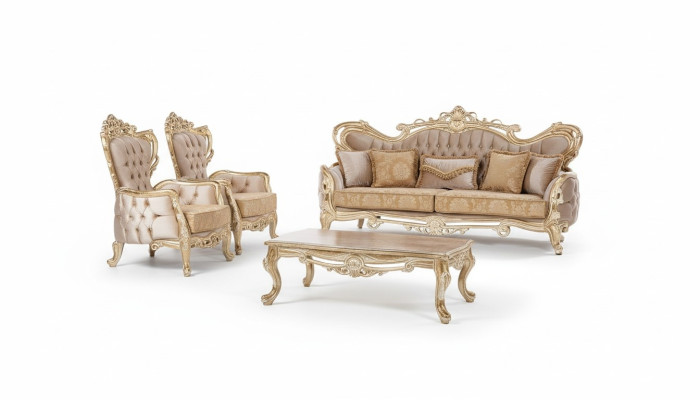 Ensemble de canapé de luxe Suite Set 3+1+1 Canapé Fauteuil Canapés Relax Salon