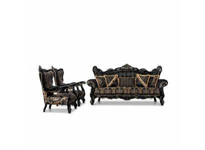 Ensemble de canapé 3+1+1 Canapé Fauteuil Canapés Suite de luxe Tissu Mobilier de salon