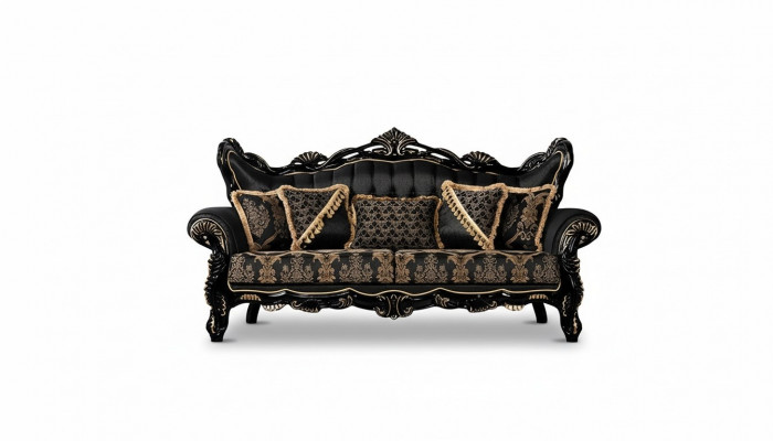 Siège de canapé Trois canapé 3 places Canapés Fauteuil Tissu Baroque Rococo Mobilier 232cm