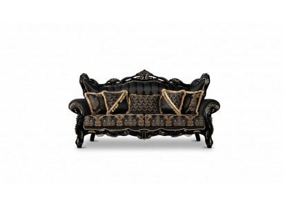 Siège de canapé Trois canapé 3 places Canapés Fauteuil Tissu Baroque Rococo Mobilier 232cm