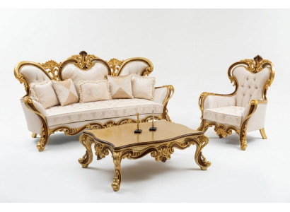 Ensemble de canapé 3+1 place Table basse Groupe de canapé Fauteuil Canapés Tissu Suite