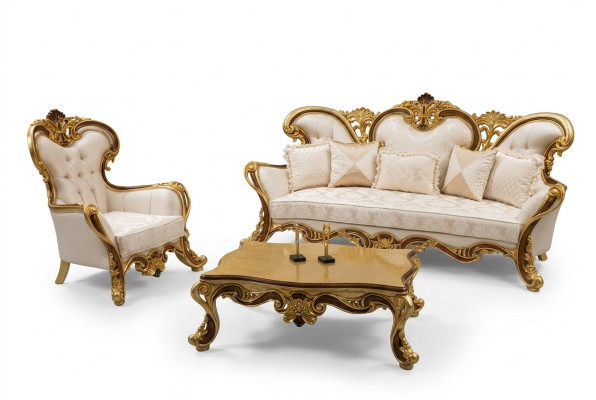 Ensemble de canapé Suite 3+1 Place Canapé Fauteuil Canapés Groupe en tissu Salon neuf