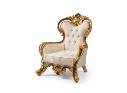 Chaise luxueuse de style classique en ailes de r en blanc et or de design baroque.