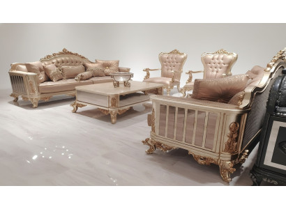 Ensemble de canapé 3+3+1+1 Table basse Canapé Fauteuil Canapés Ensemble de luxe en tissu 5 pièces