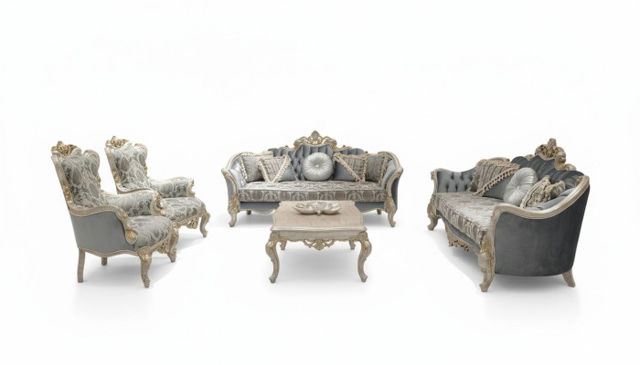 Ensemble de canapés 3+3+1+1 Table basse Canapé de luxe Fauteuil Canapés Ensemble en tissu 5 pièces