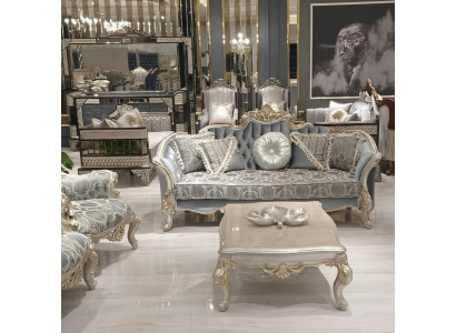 Trois places canapé 3 places Canapé Meubles Canapés Classiques Style Tissu Baroque Rococo nouveau