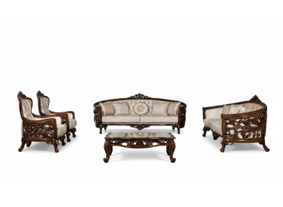 Ensemble de canapés 3+3+1+1 Table basse Groupe Canapé Fauteuil Canapés Ensemble de tissu 5 pièces