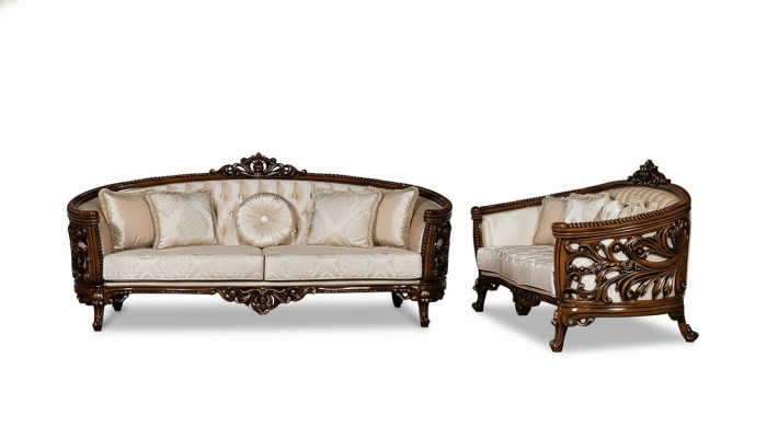 Ensemble de canapés 3+3 places Canapé Fauteuil Canapés Tissu Classique s Ensemble Baroque