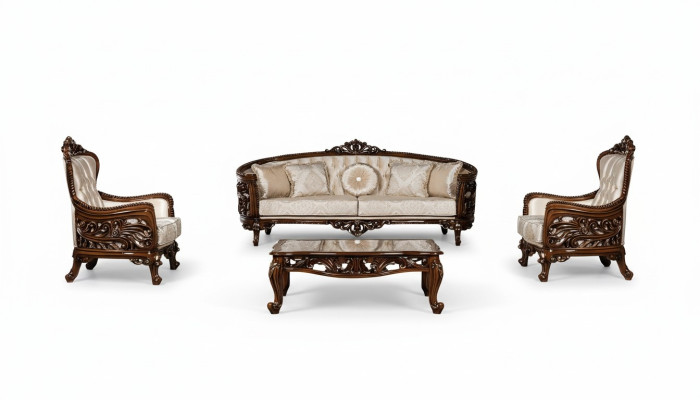 Ensemble de canapé de luxe 3+1+1 Table basse Groupe de canapés Fauteuil Canapés Tissu Canapé
