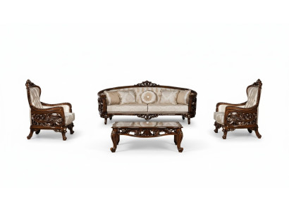 Ensemble de canapé de luxe 3+1+1 Table basse Groupe de canapés Fauteuil Canapés Tissu Canapé