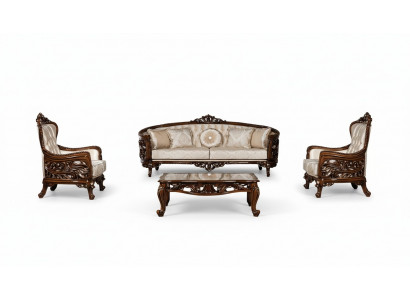Ensemble de canapé de luxe 3+1+1 Table basse Groupe de canapés Fauteuil Canapés Tissu Canapé