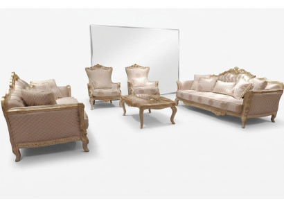 Ensemble de canapé luxueux 5 pièces avec 3+3+1 places et table basse