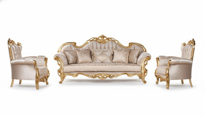 Suite Canapé 3+1+1 Table Basse Canapé Tissu de Luxe Fauteuil Canapés neufs