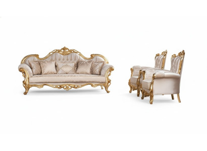 Ensemble de canapés 3+1+1 Fauteuil Canapés Siège Suite Groupe Tissu Baroque