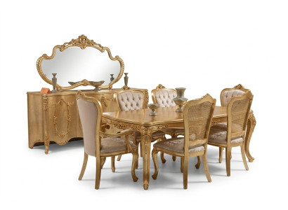 Suite de luxe composée de 9 pièces. Salle à manger Table à manger Chaise Commode Miroir Table à manger nouvelle
