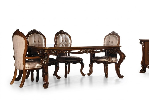 Table de salle à manger Table à manger Table à manger Salle à manger Bois Tables Baroque Salle à manger Mobilier de luxe neuf