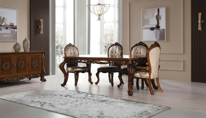 Salle à manger de luxe Table à manger Chaise Groupe Suite Ensemble Table en bois Tables 5 pièces. ensembles