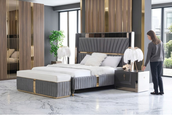 Table de chevet Table d'appoint Table Bois Tables Chambre Meubles de chambre Tables de chevet Gris