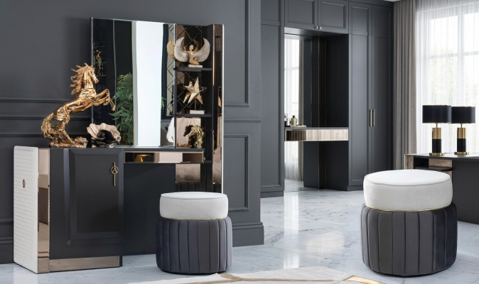 Chambre nouvelle Coiffeuse Consoles avec Miroir Console de luxe Commode Mobilier