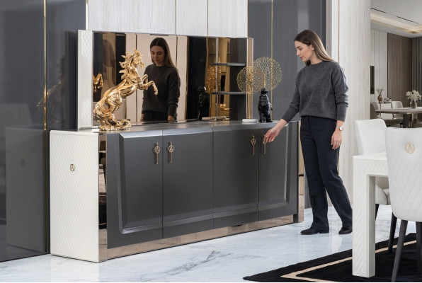 Groupe de meubles nouvel ensemble 2 pièces. Commode Miroir Commodes Armoire Étagère de luxe Console