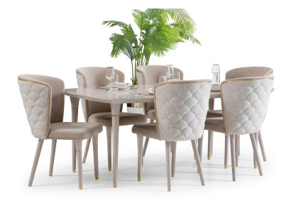 Ensemble de salle à manger Table 6x Chaises Groupe de sièges Ensemble de salle à manger Table Set 7 pièces. nouveau