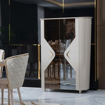 Vitrine Armoire Bois massif Buffet Vitrine Salle à manger Meubles en bois massif