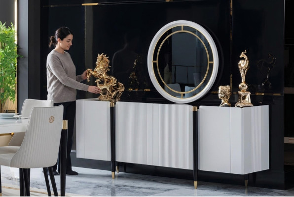 Commode Miroir Commodes Console Meubles Style italien Ensemble Suite 2 pièces