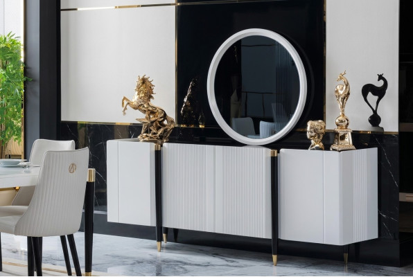 Commode Miroir Commodes Console Meubles Style italien Ensemble Suite 2 pièces