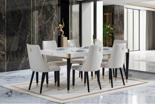 Ess Group Wood Table Tables 7-piece Complete Set Dining table 6x Chairs Dining room Set Groupe Ess Ensemble de Table en Bois Tables Complètes 7 pièces Ensemble de Salle à Manger Table à Manger 6 Chaises