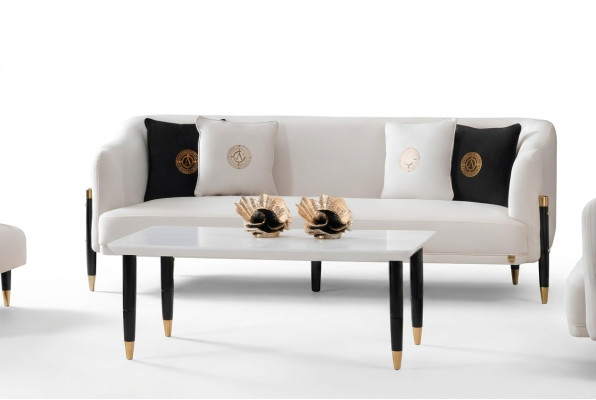 Canapé design 3 places Design 210cm Canapés de luxe Canapé 3 places nouveau Meubles de canapé en textile