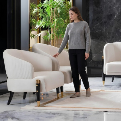 Rembourrage Moderne Fauteuil Design Gris Relaxant une Place Nouveau Salon de Luxe Chaise de l'Hôtel