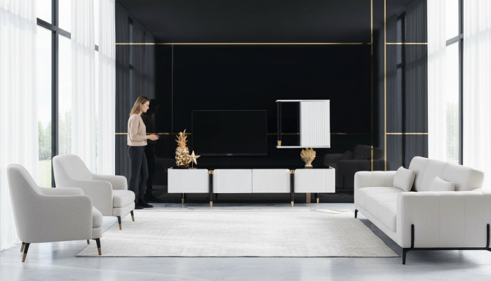 Buffet Armoire tv Bois Banc de télévision Commode Meubles design neufs Unité murale Armoire de télévision Armoire