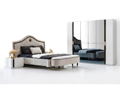 Conception de la chambre Lit Lits de luxe neufs Doubles Meubles rembourrés Hôtel Mariage Design