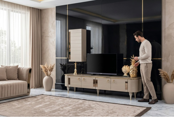 Sideboard Armoire Murale Moderne en bois Ensemble de meubles TV.