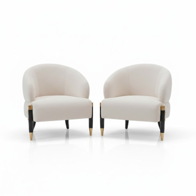 Textile 2x Fauteuil Tapisserie Chaises Gastro Tissu Salle à manger Nouveau Ensemble de chaises Design