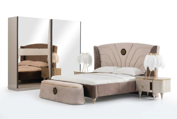 Lits Lit double Cadre de lit Hôtel Bois double Meubles Lit Rembourrage de lit Design de luxe