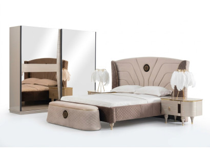 Lits Lit double Cadre de lit Hôtel Bois double Meubles Lit Rembourrage de lit Design de luxe