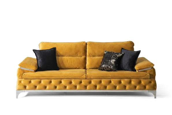 Canapé 3 places Tissu Canapé Coussins Rembourrage Mobilier de luxe Moderne Trois places nouveau