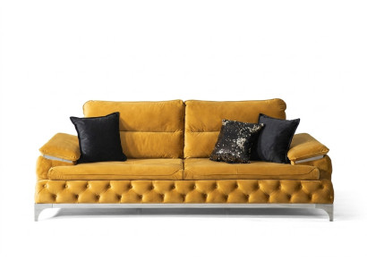 Canapé 3 places Tissu Canapé Coussins Rembourrage Mobilier de luxe Moderne Trois places nouveau
